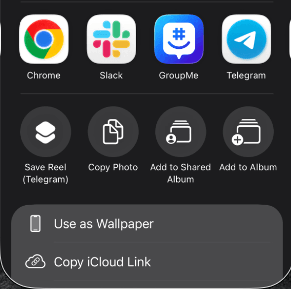 iOS share sheet